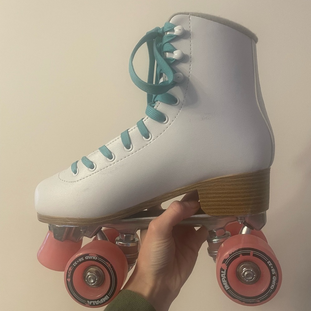 Pink & White Impala Skates